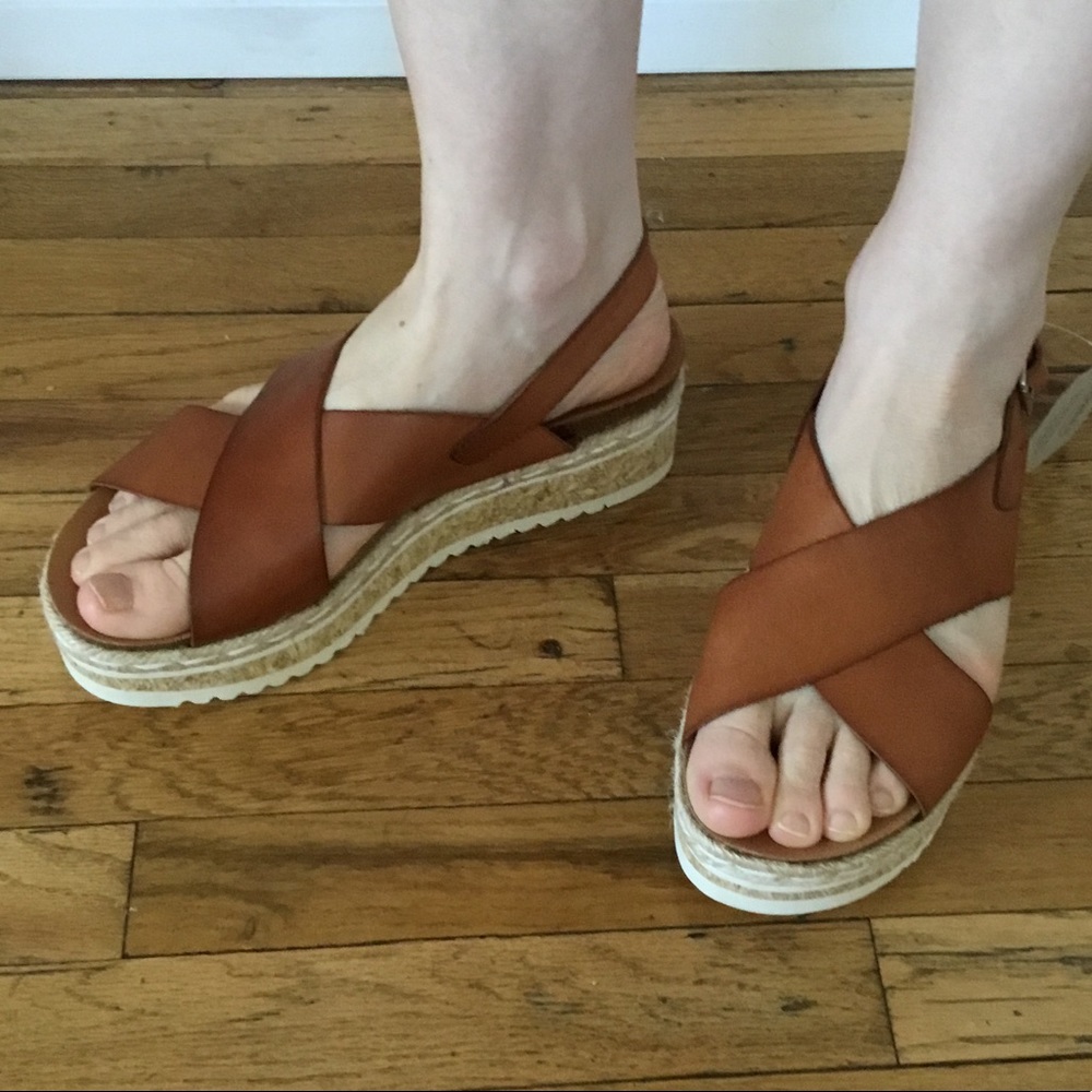 NWT Five Worlds Juniper Leather Platform Sandals (10) - Picture 9 of 9